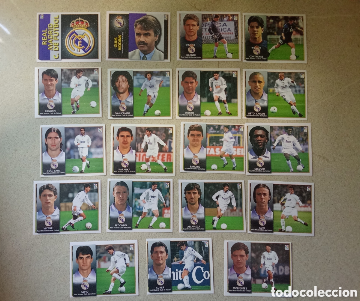 Football Stickers: 19 CROMOS DIFERENTES REAL MADRID LIGA ESTE 1998 1999 98-99 NUEVOS