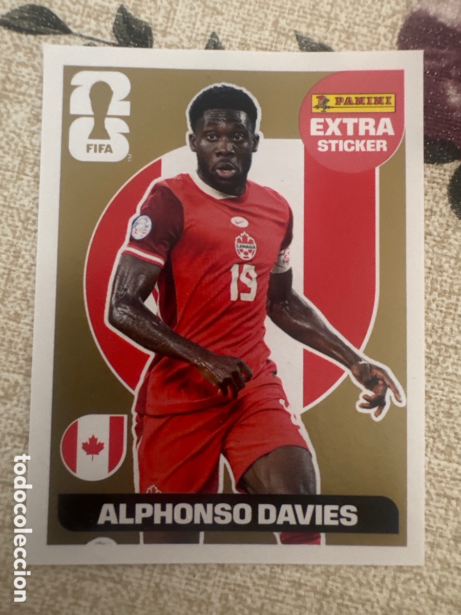 Cromos de F&uacute;tbol: Panini Extra Sticker Gold Mundial 2026 Alphonso Davies