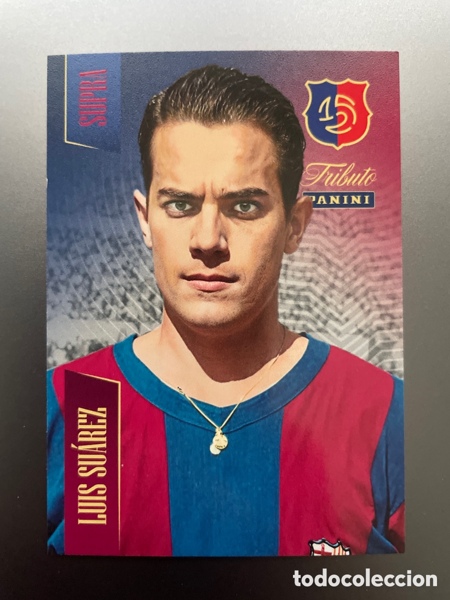Fu&szlig;ball-Sticker: Luis Suarez 70 Supra Gallego de Oro Tributo Panini 125 Aniversario FC Barcelona