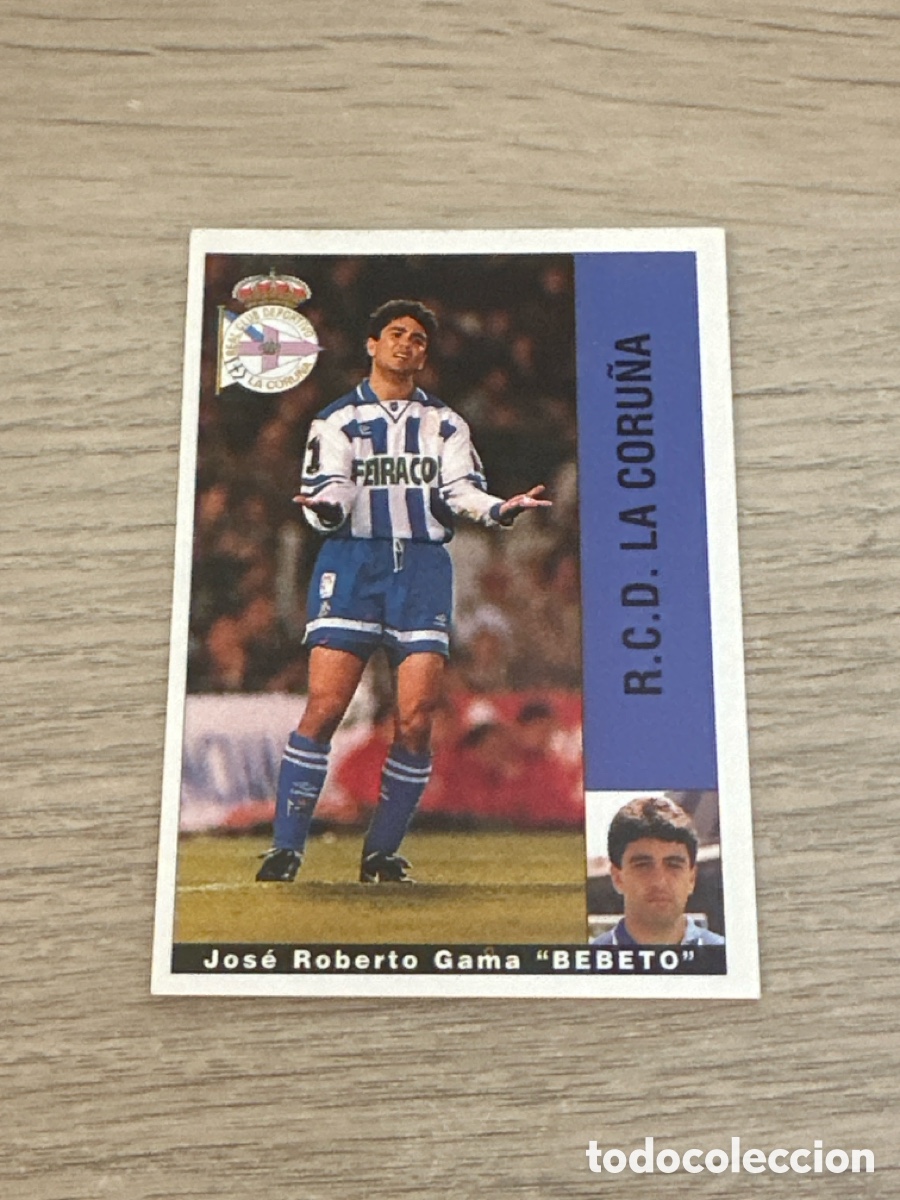 Cromos de F&uacute;tbol: BEBETO LA CORU&Ntilde;A PANINI LIGA 95 96 CROMO SIN PEGAR NUNCA PEGADO