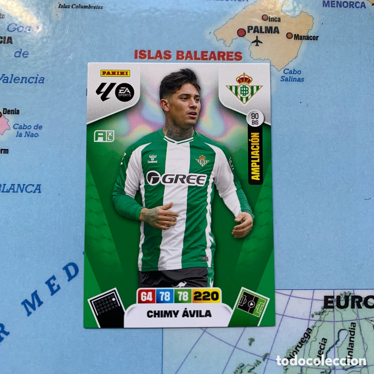 Cromos de F&uacute;tbol: Chimy &Aacute;vila ampliacion n&uacute;mero 90 Bis del Betis cromo adrenalyn XL 25-26 2025-2026