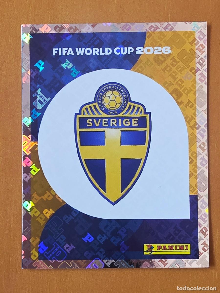 Cromos de F&uacute;tbol: SWE 1 Escudo logo emblema Suecia, Panini FIFA World Cup Mundial 2026 Sticker
