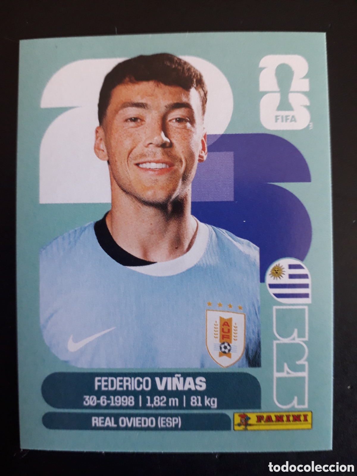 Cromos de F&uacute;tbol: VI&Ntilde;AS URUGUAY URU 18 MUNDIAL F&Uacute;TBOL 2026 FIFA WORLD CUP PANINI SIN PEGAR PEDIDO M&Iacute;NIMO 3&euro;.