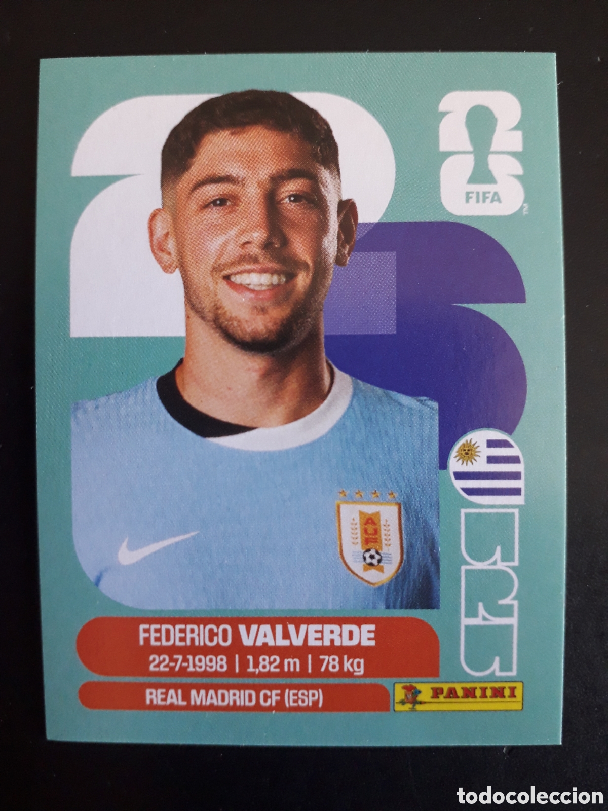 Cromos de F&uacute;tbol: VALVERDE URUGUAY URU 10 MUNDIAL F&Uacute;TBOL 2026 FIFA WORLD CUP PANINI SIN PEGAR PEDIDO M&Iacute;NIMO 3&euro;