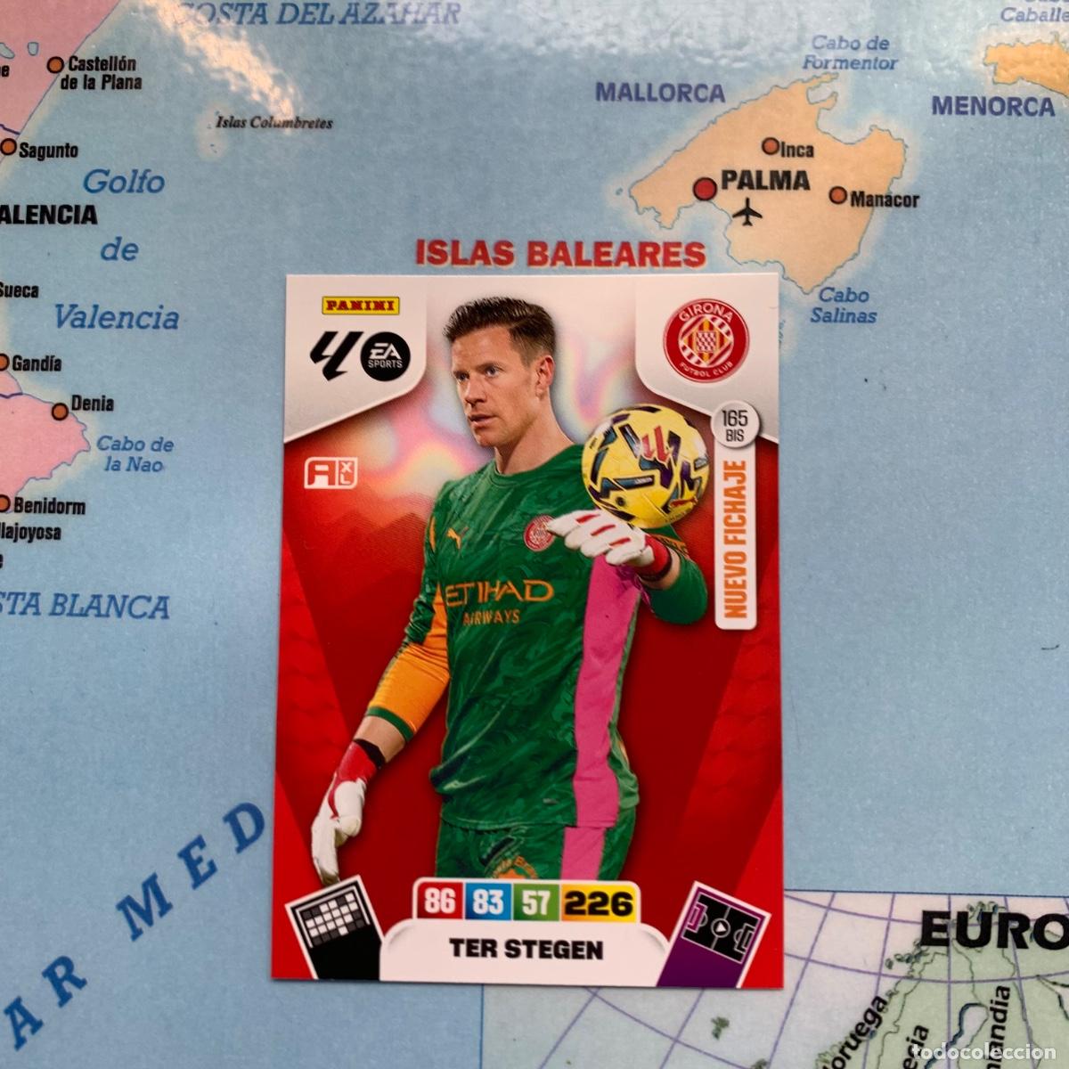 Figurine di Calcio: Ter Stegen nuevo fichaje n&uacute;mero 165 Bis del Girona cromo adrenalyn XL 25-26 2025-2026