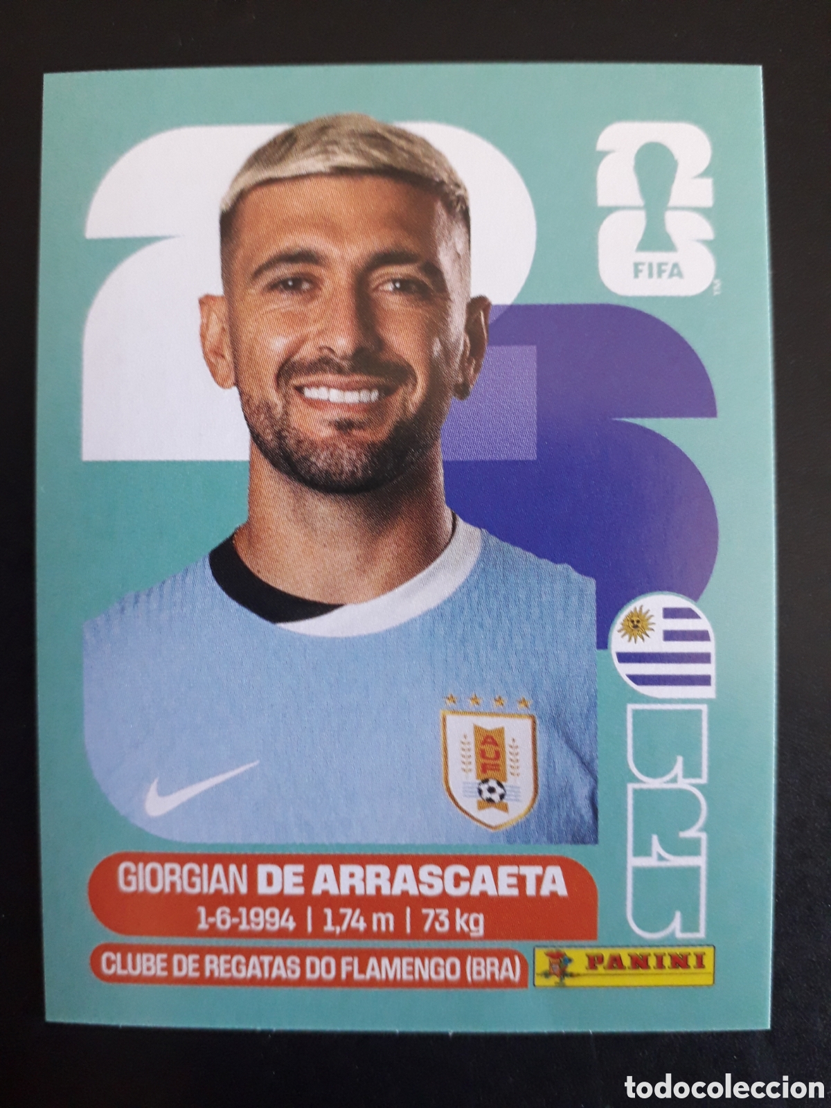 Figurine di Calcio: DE ARRASCAETA URUGUAY URU 11 MUNDIAL F&Uacute;TBOL 2026 FIFA WORLD CUP PANINI SIN PEGAR PEDIDO M&Iacute;NIMO 3&euro;