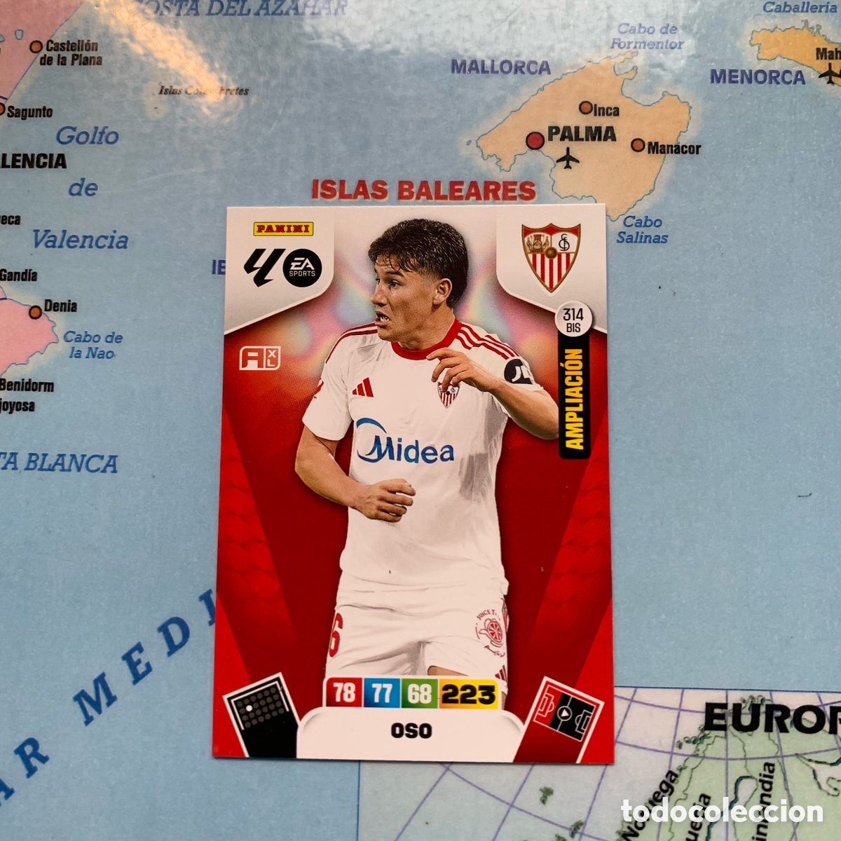 Fu&szlig;ball-Sticker: Oso ampliaci&oacute;n n&uacute;mero 314 Bis del Sevilla cromo adrenalyn XL 25-26 2025-2026