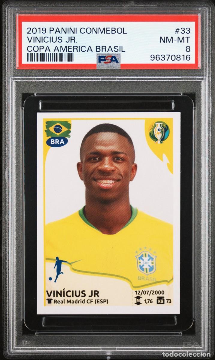 Cromos de F&uacute;tbol: Rookie Vinicius #33 Panini Conmebol Copa America Brasil 2019 Psa 8