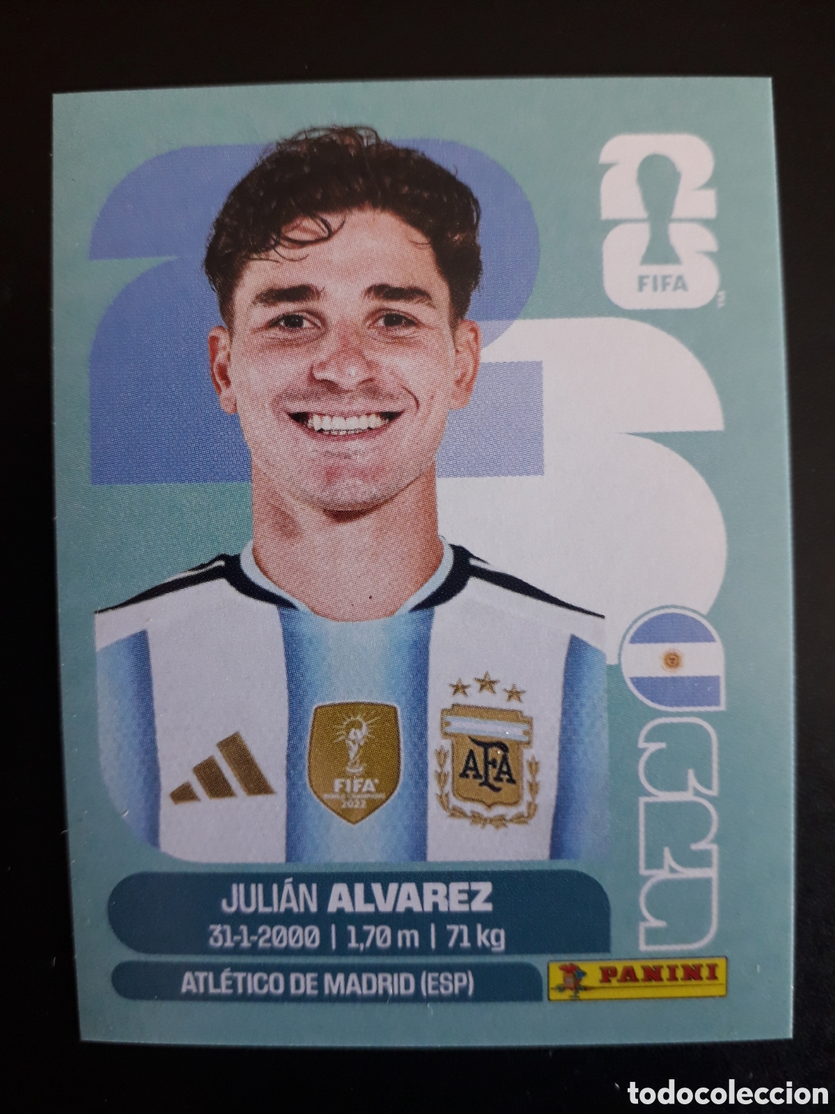 Cromos de F&uacute;tbol: JULI&Aacute;N &Aacute;LVAREZ ARGENTINA ARG 19 MESSI MUNDIAL F&Uacute;TBOL 2026 FIFA WORLD CUP PANINI PEDIDO M&Iacute;NIMO 3&euro;