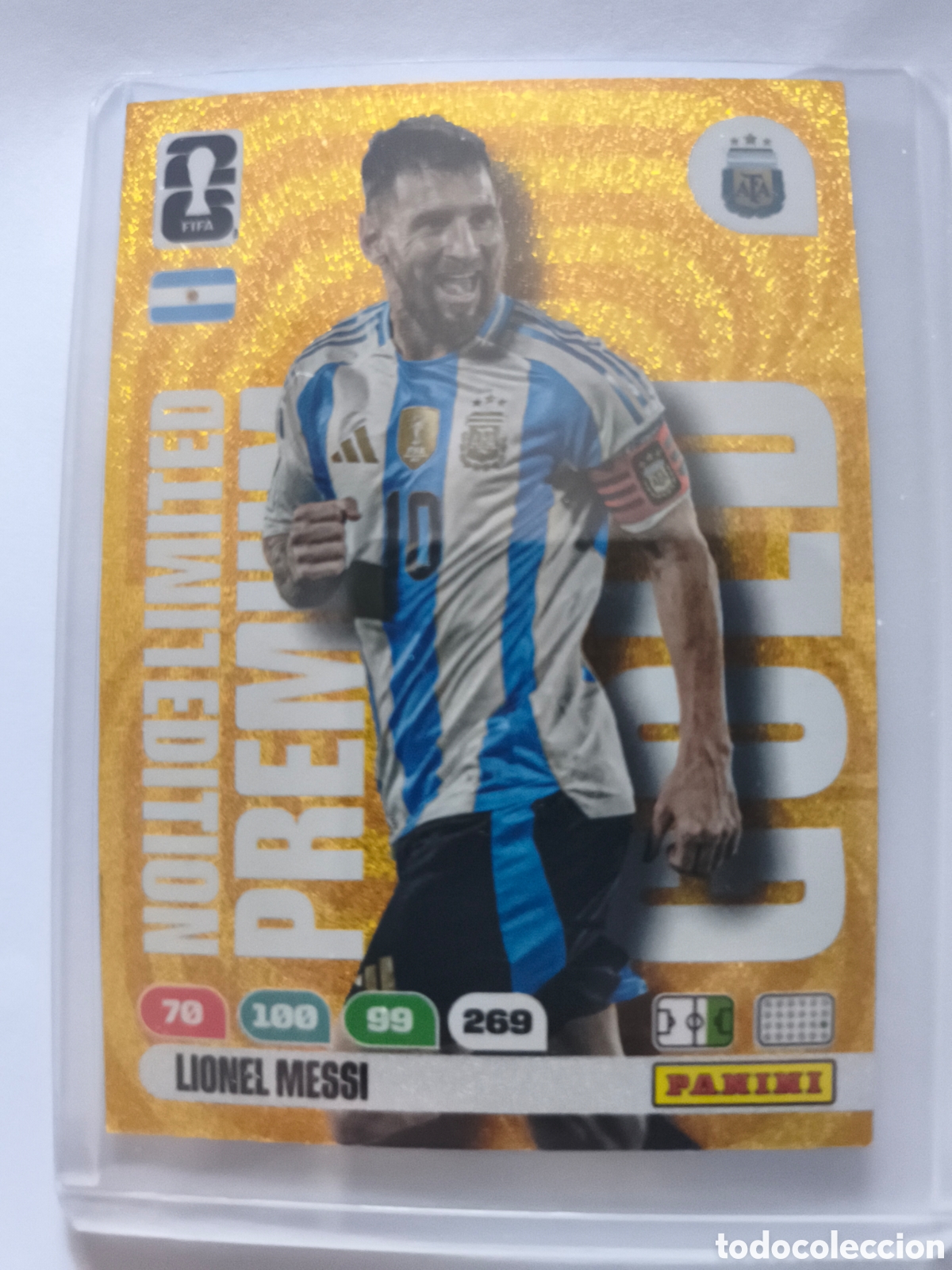 Cromos de F&uacute;tbol: FIFA WORLD CUP PREMIUM GOLD MESSI