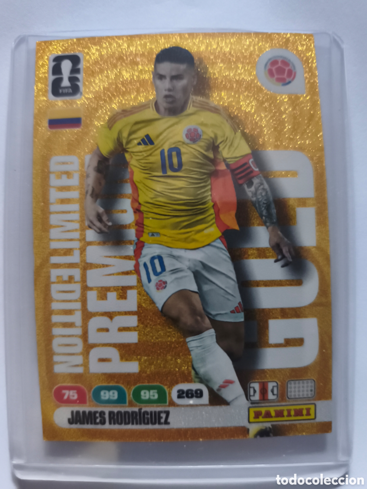 Cromos de F&uacute;tbol: FIFA WORLD CUP PREMIUM GOLD JAMES RODRIGUEZ