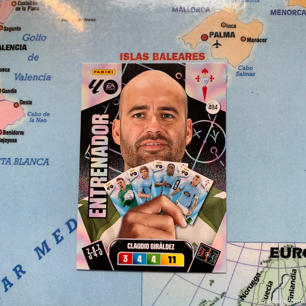Cromos de F&uacute;tbol: Claudio Giraldez entrenador n&uacute;mero 484 del Celta cromo adrenalyn XL 25-26 2025-2026