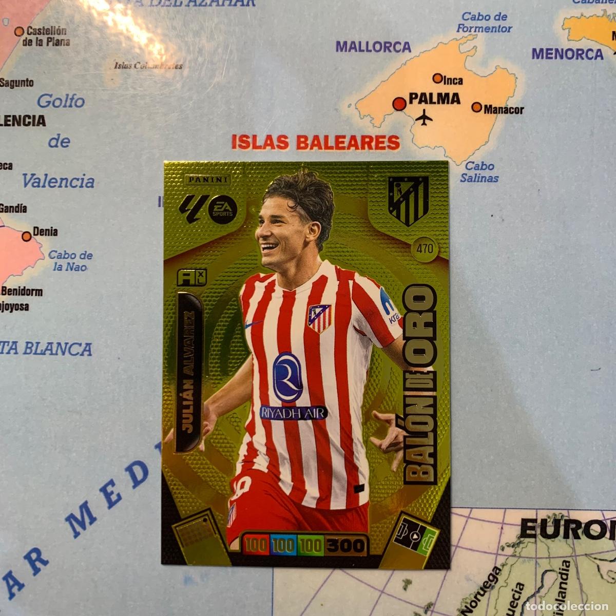 Fu&szlig;ball-Sticker: Juli&aacute;n &Aacute;lvarez bal&oacute;n de oro n&uacute;mero 470 del Atl&eacute;tico de Madrid cromo adrenalyn XL 25-26 2025-2026
