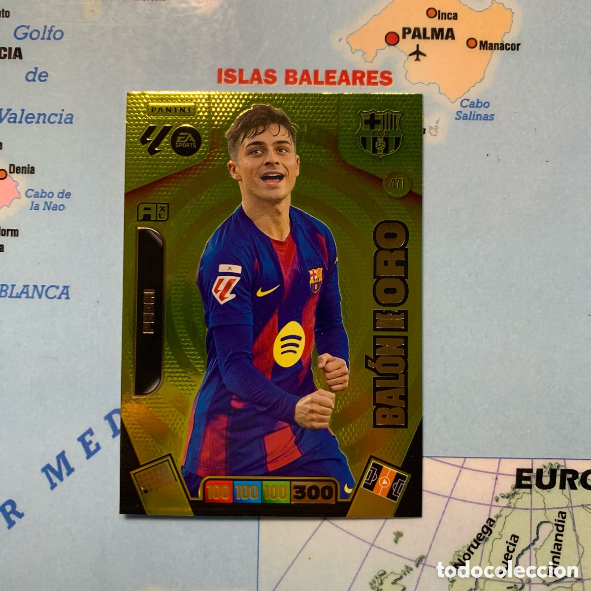 Fu&szlig;ball-Sticker: Pedri Bal&oacute;n de Oro n&uacute;mero 471 Del Barcelona cromo Adrenalyn XL 25-26 2025-2026