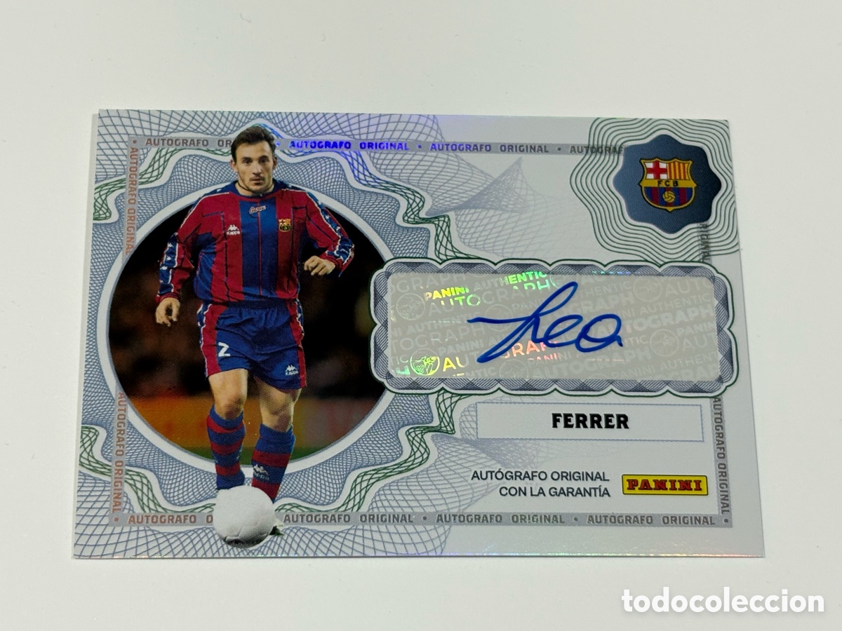 Fu&szlig;ball-Sticker: Laudrup Auto Autograph Firma Original Barcelona Panini Club Messi