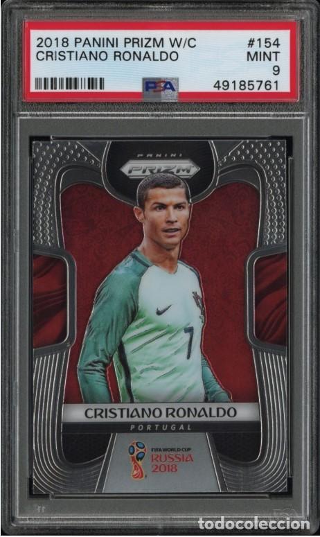 Cromos de F&uacute;tbol: Cristiano Ronaldo #154 Portugal Panini Prizm World Cup Russia 2018 PSA 9