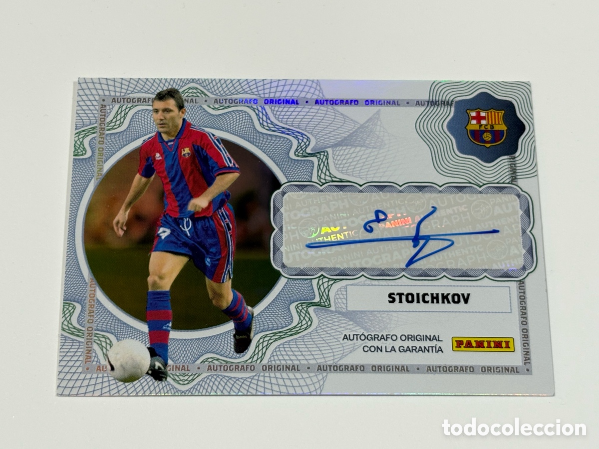 Cromos de F&uacute;tbol: Stroichkov Auto Autograph Firma Original Barcelona Panini Club Messi Yamal