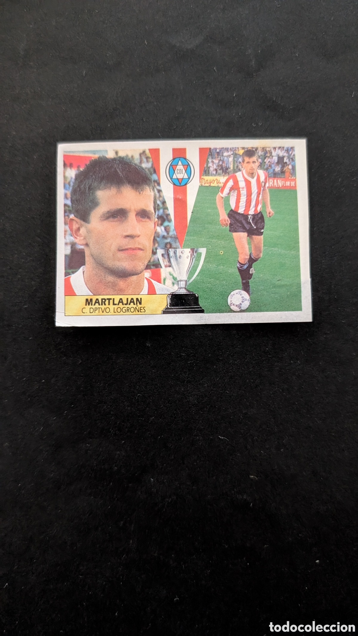 Fu&szlig;ball-Sticker: MARTLAJAN LOGRO&Ntilde;ES FICHAJE 29 LIGA ESTE 1987/88 87 88 RECORTADO