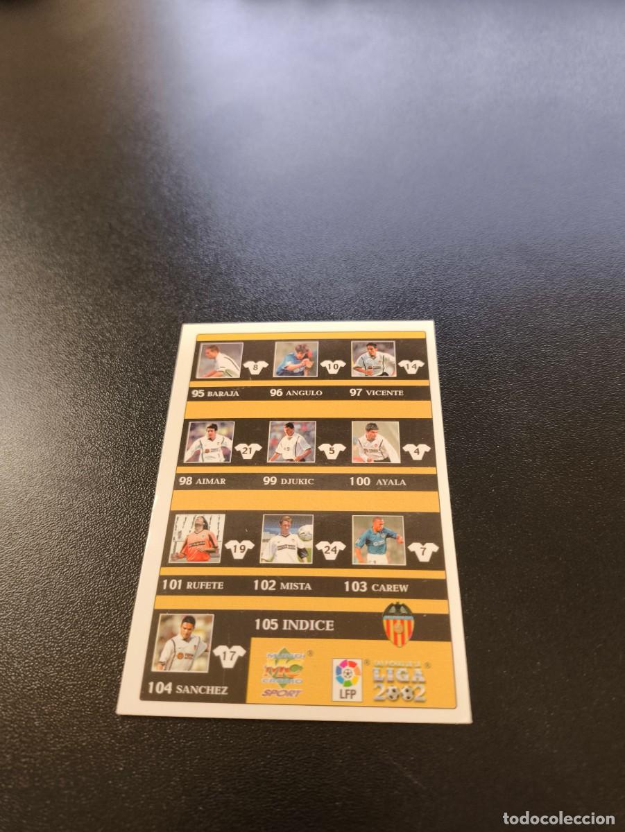 Fu&szlig;ball-Sticker: 105 indice VALENCIA MUNDICROMO FICHAS LIGA 2001 2002 01 02 NO PANINI ESTE