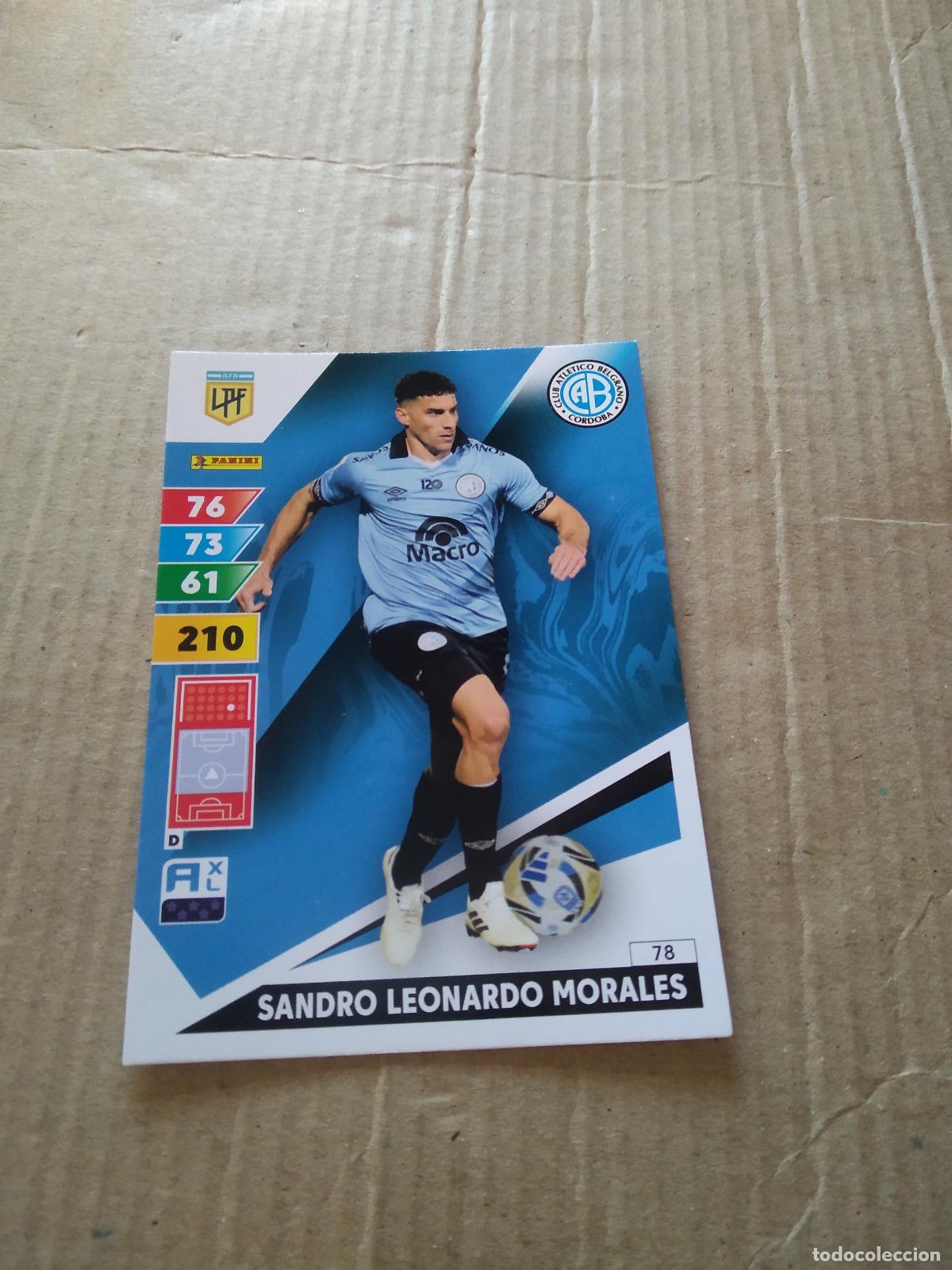 Cromos de F&uacute;tbol: 78 SANDRO LEONARDO MORALES BELGRANO CROMO FUTBOL PANINI ARGENTINO 2025 LIGA ARGENTINA ADRENALYN