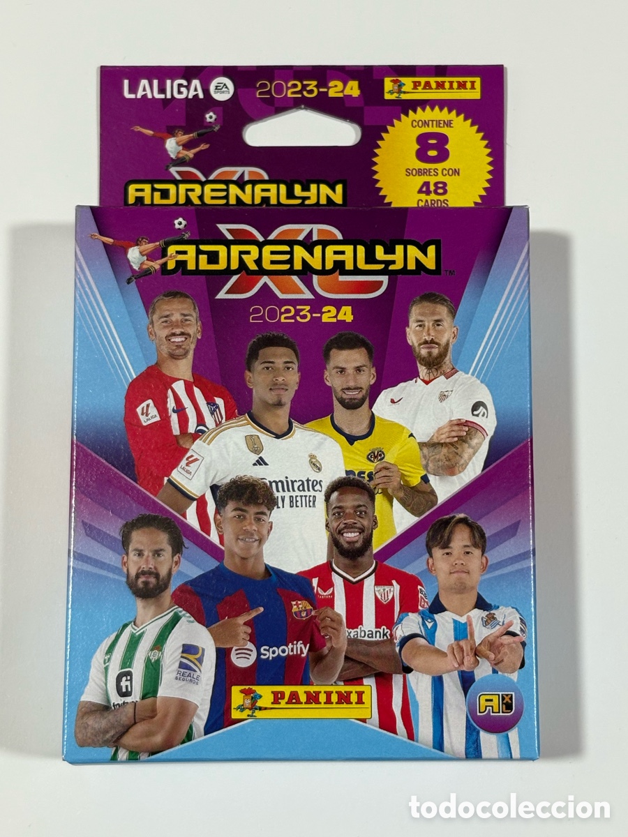 Football Stickers: Blister Adrenalyn XL 23 24 8 Sobres 2023-24 Panini Messi Lamine Yamal 90 Rookie