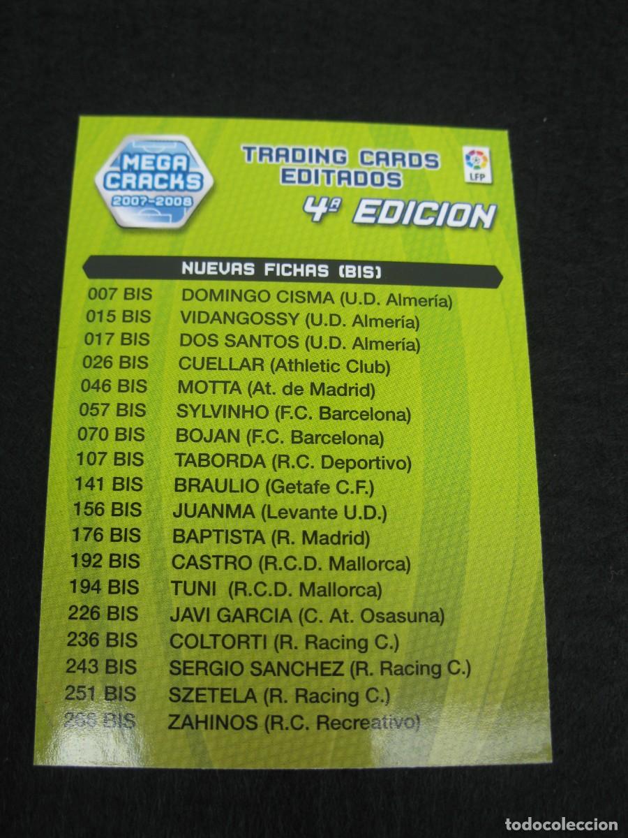 Football Stickers: &Iacute;NDICE - 4&ordf; EDICI&Oacute;N - MEGACRACKS 2007-2008 - PANINI - 07-08.