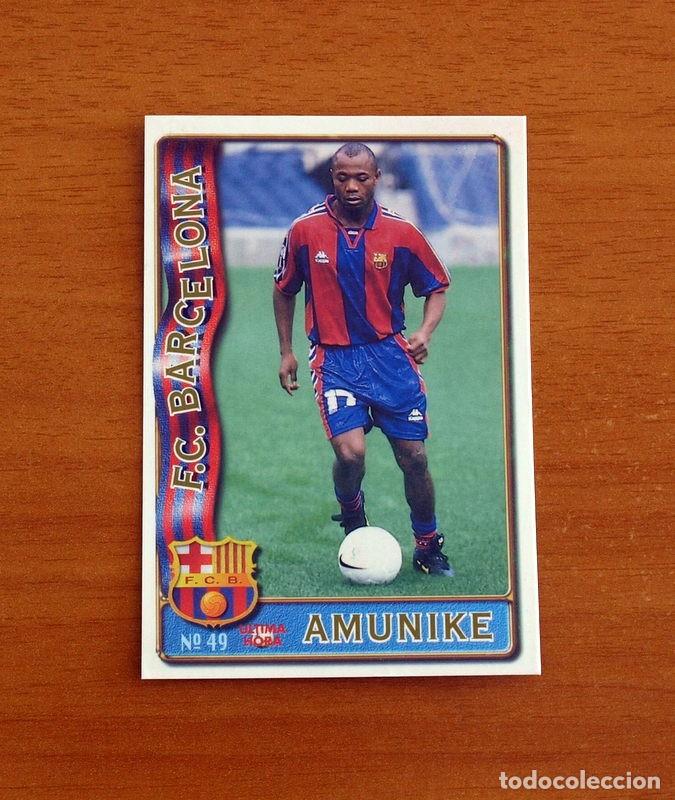 Cromos de F&uacute;tbol: Barcelona -N&ordm; 49 Amunike -&Uacute;ltima Hora -Mundicromo Las Fichas de la Liga de F&uacute;tbol 1996-1997-96-97