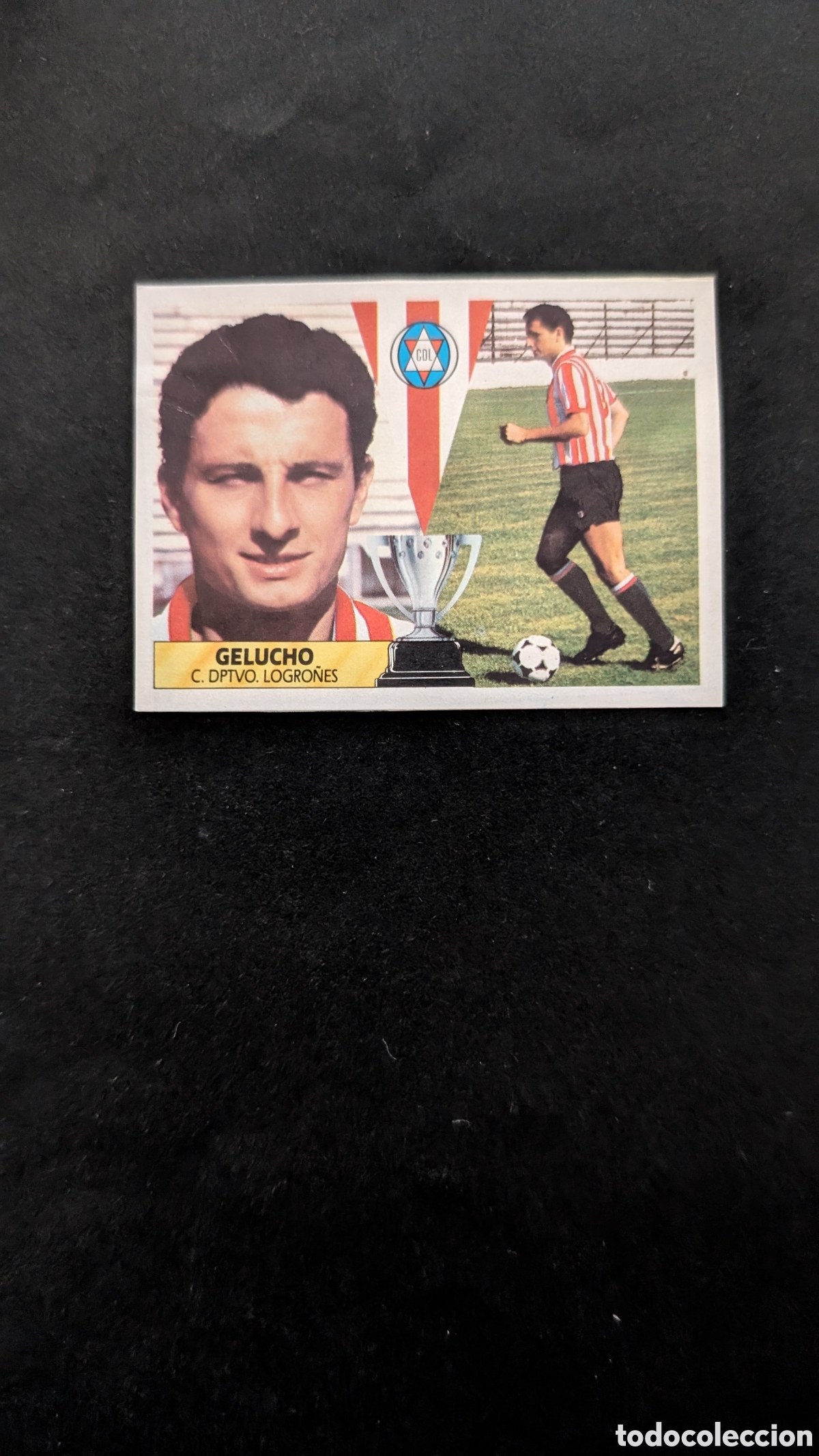 Fu&szlig;ball-Sticker: GELUCHO LOGRO&Ntilde;ES FICHAJE 16 LIGA ESTE 1987/88 87 88 RECORTADO