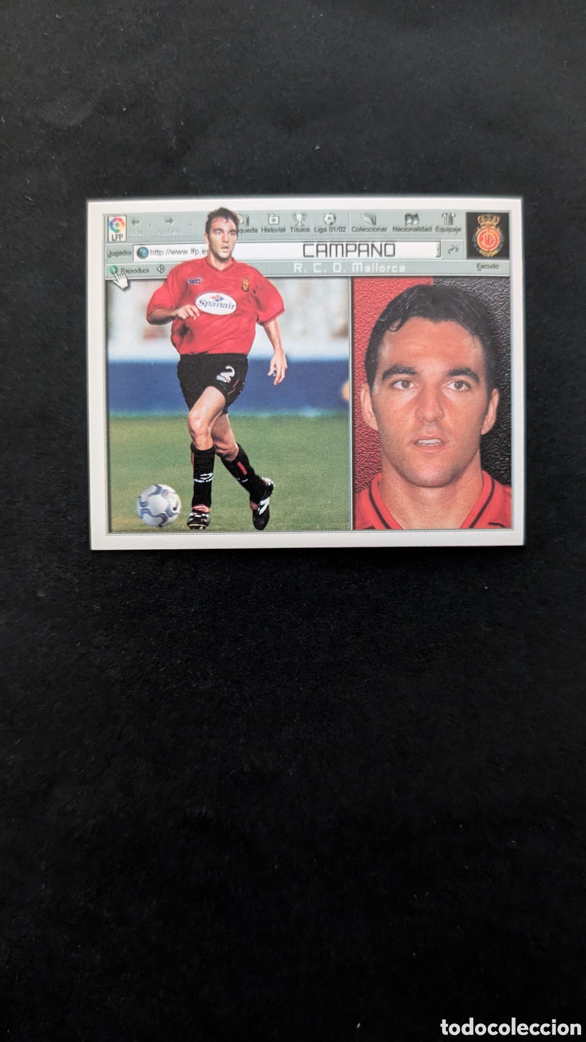 Cromos de Futebol: CAMPANO MALLORCA COLOCA LIGA ESTE 2001/02 01 02 NUNCA PEGADO SIN PEGAR