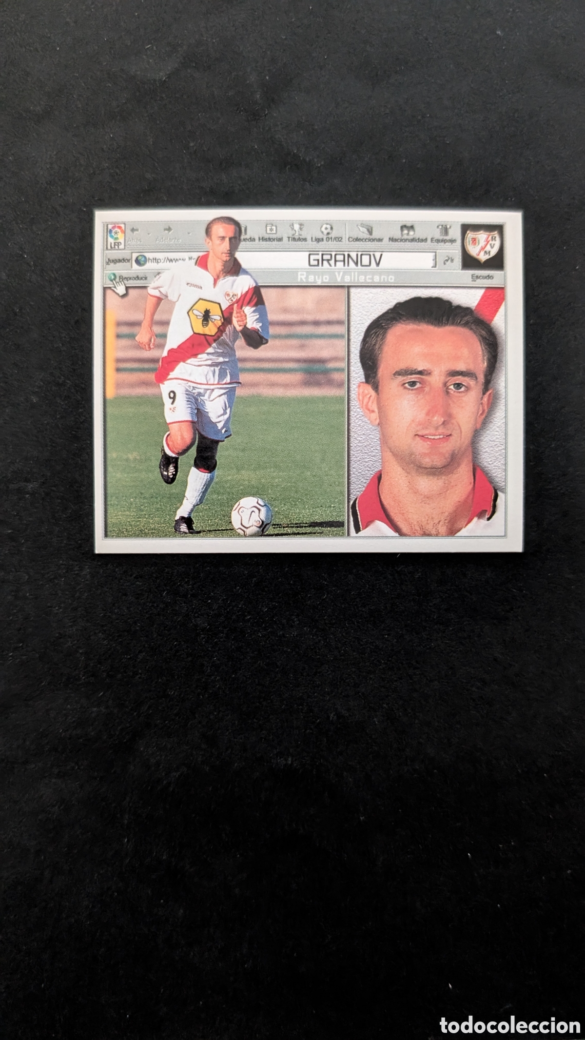 Cromos de Futebol: GRANOV RAYO VALLECANO COLOCA LIGA ESTE 2001/02 01 02 NUNCA PEGADO SIN PEGAR