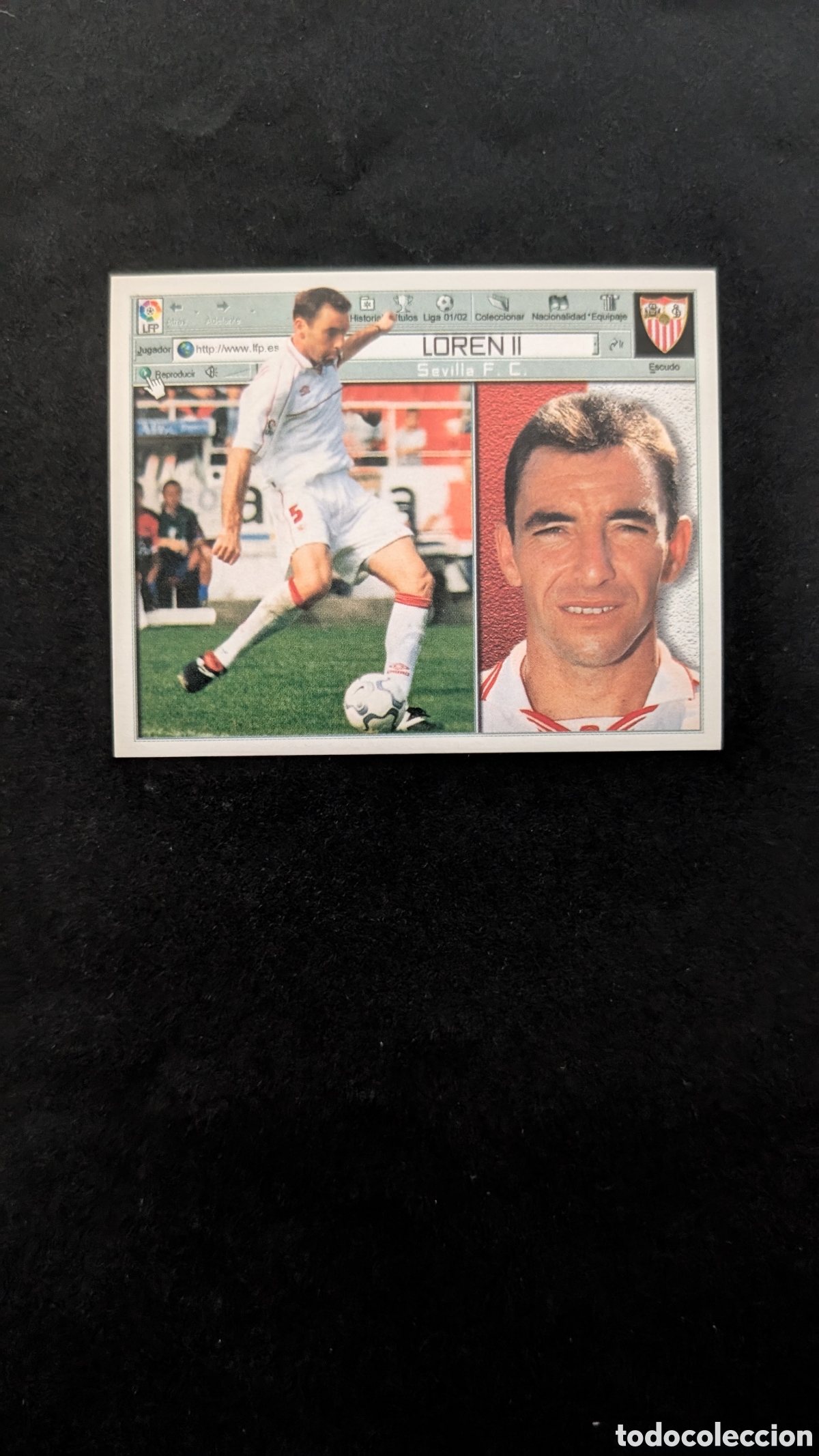 Cromos de Futebol: LOREN II SEVILLA BAJA LIGA ESTE 2001/02 01 02 NUNCA PEGADO SIN PEGAR