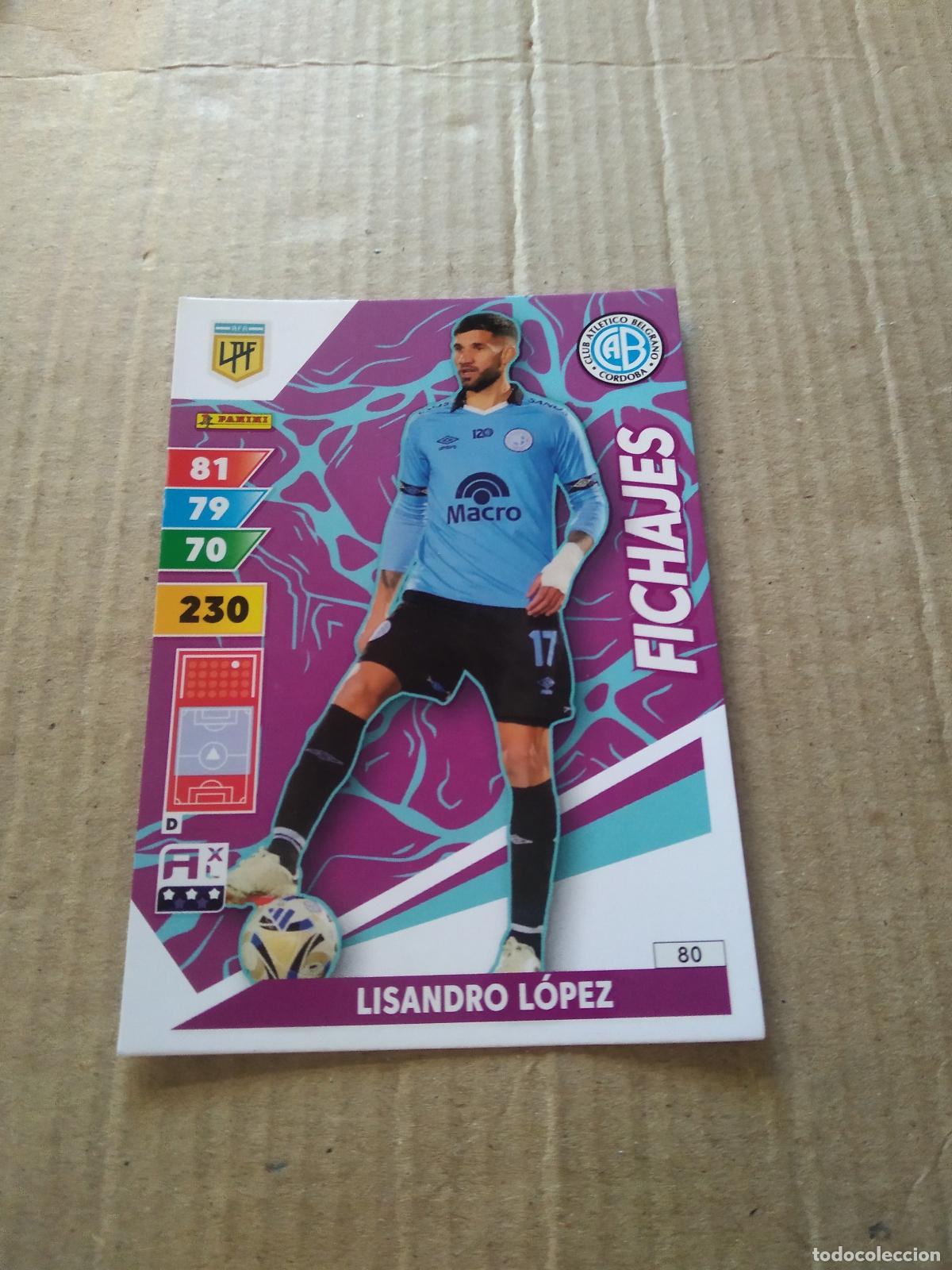 Cromos de F&uacute;tbol: 80 LISANDRO LOPEZ BELGRANO CROMO FUTBOL PANINI ARGENTINO 2025 LIGA ARGENTINA ADRENALYN