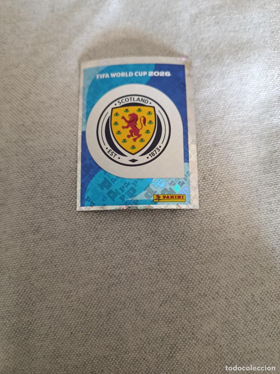 Fu&szlig;ball-Sticker: Panini Mundial 2026 Estados Unidos-Mexico. 1- Escudo. Escocia. Nunca pegado.