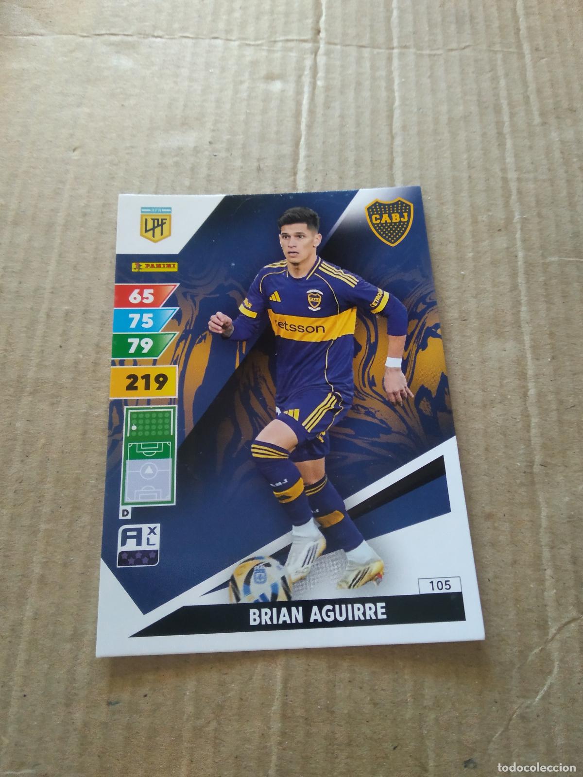 Cromos de F&uacute;tbol: 105 BRIAN AGUIRRE BOCA JUNIORS CROMO FUTBOL PANINI ARGENTINO 2025 LIGA ARGENTINA ADRENALYN