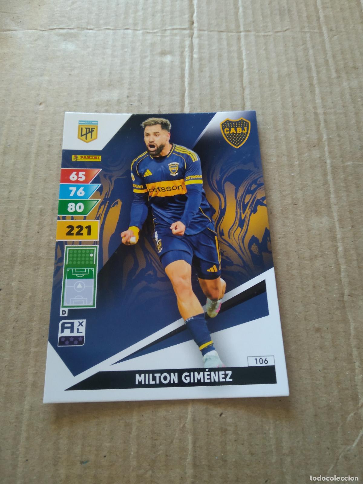 Cromos de F&uacute;tbol: 106 MILTON GIMENEZ BOCA JUNIORS CROMO FUTBOL PANINI ARGENTINO 2025 LIGA ARGENTINA ADRENALYN