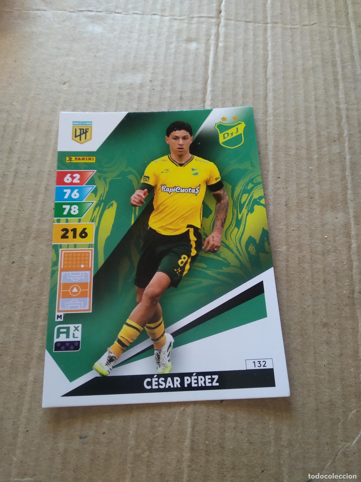 Cromos de F&uacute;tbol: 132 CESAR PEREZ DEFENSA Y JUSTICIA CROMO FUTBOL PANINI ARGENTINO 2025 LIGA ARGENTINA ADRENALYN