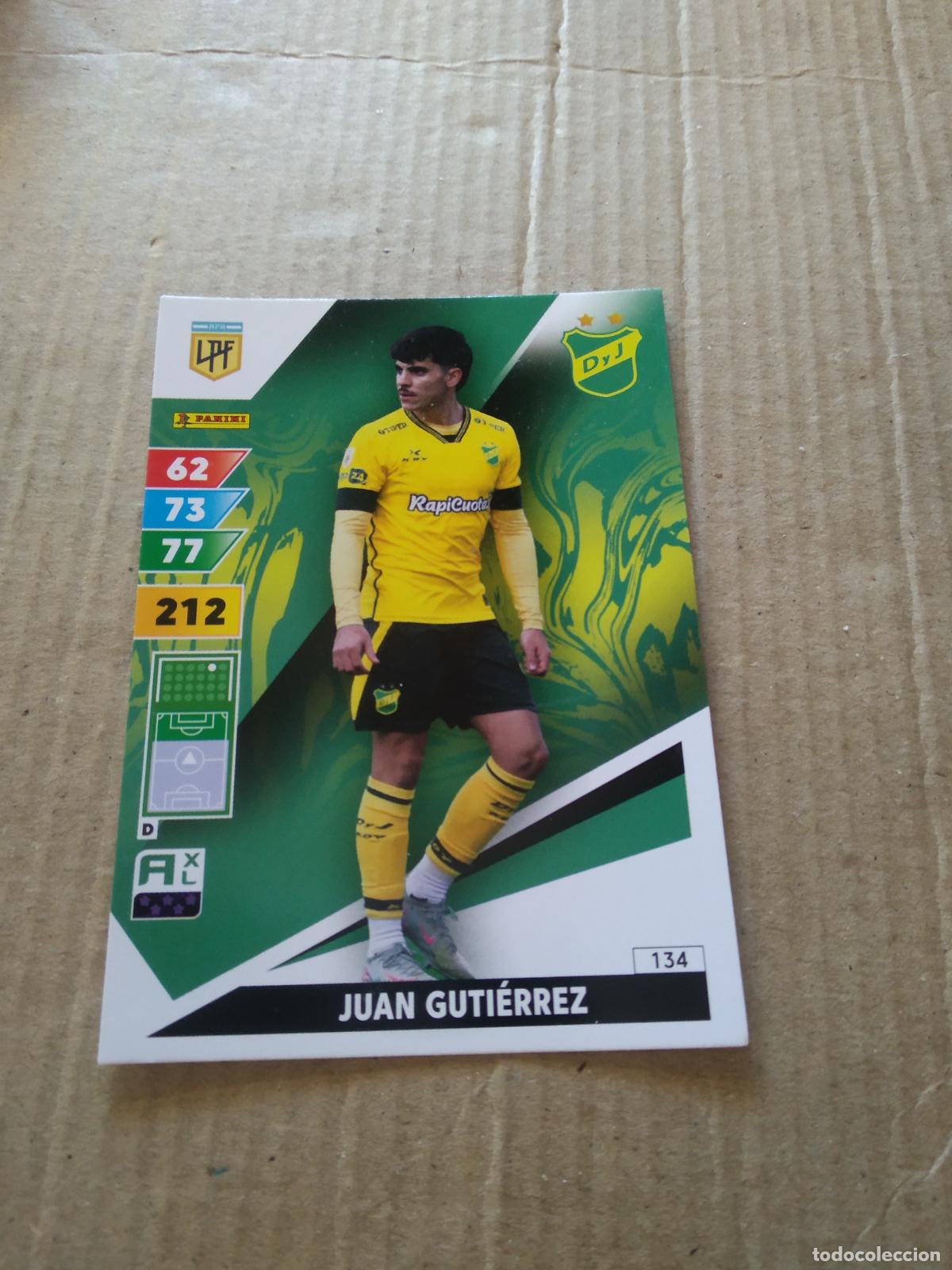 Cartes &agrave; collectionner de Football: 134 JUAN GUTIERREZ DEFENSA Y JUSTICIA CROMO FUTBOL PANINI ARGENTINO 2025 LIGA ARGENTINA ADRENALYN