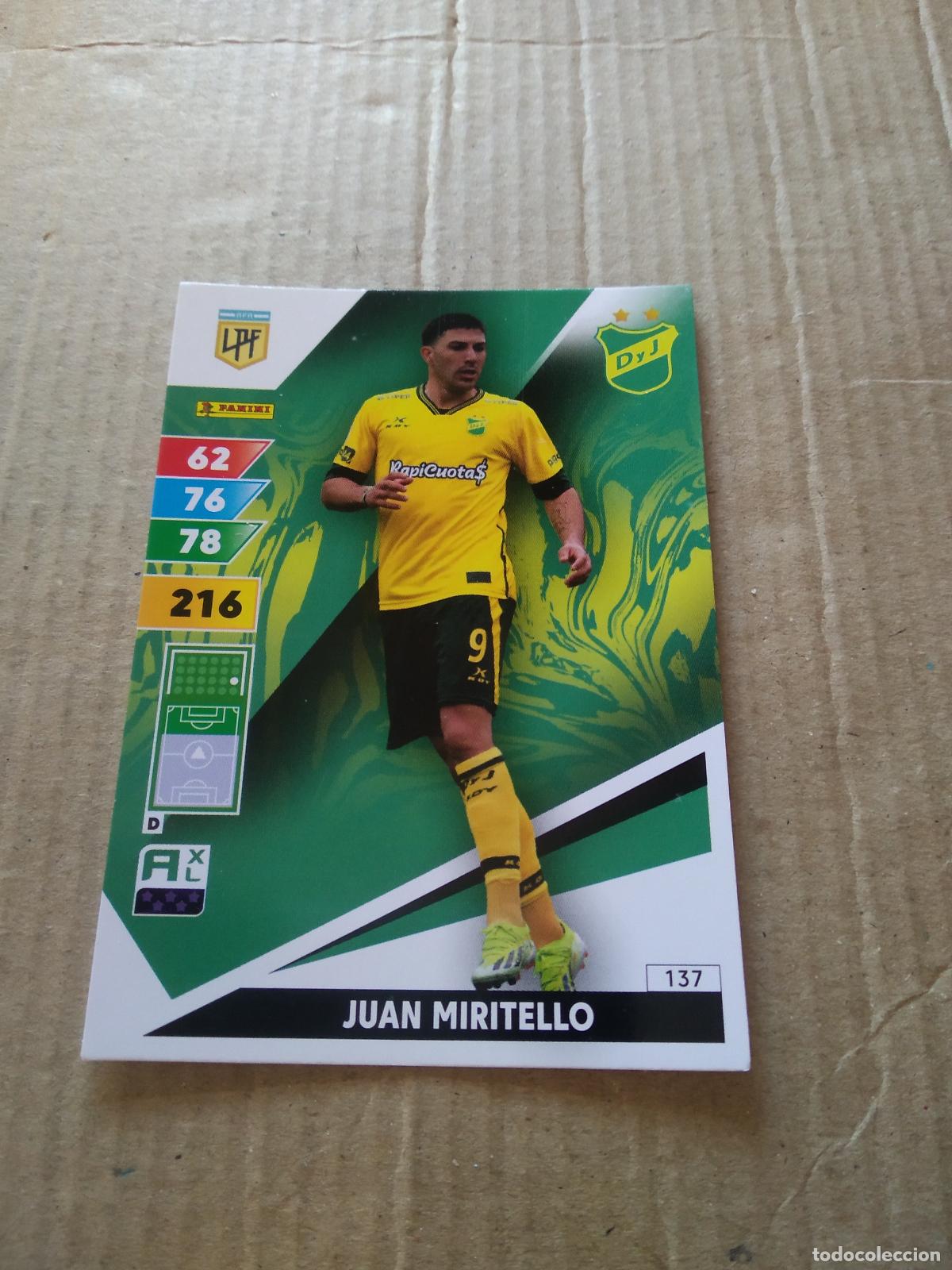 Cromos de F&uacute;tbol: 137 JUAN MIRITELLO DEFENSA Y JUSTICIA CROMO FUTBOL PANINI ARGENTINO 2025 LIGA ARGENTINA ADRENALYN