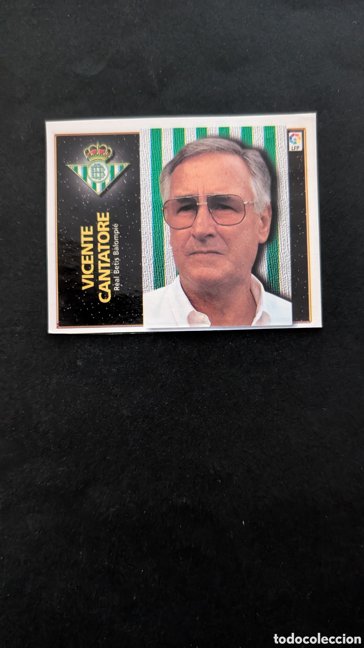 Fu&szlig;ball-Sticker: VICENTE CANTATORE ENTRENADOR BETIS COLOCA LIGA ESTE 1998/99 98 99 RECORTADO