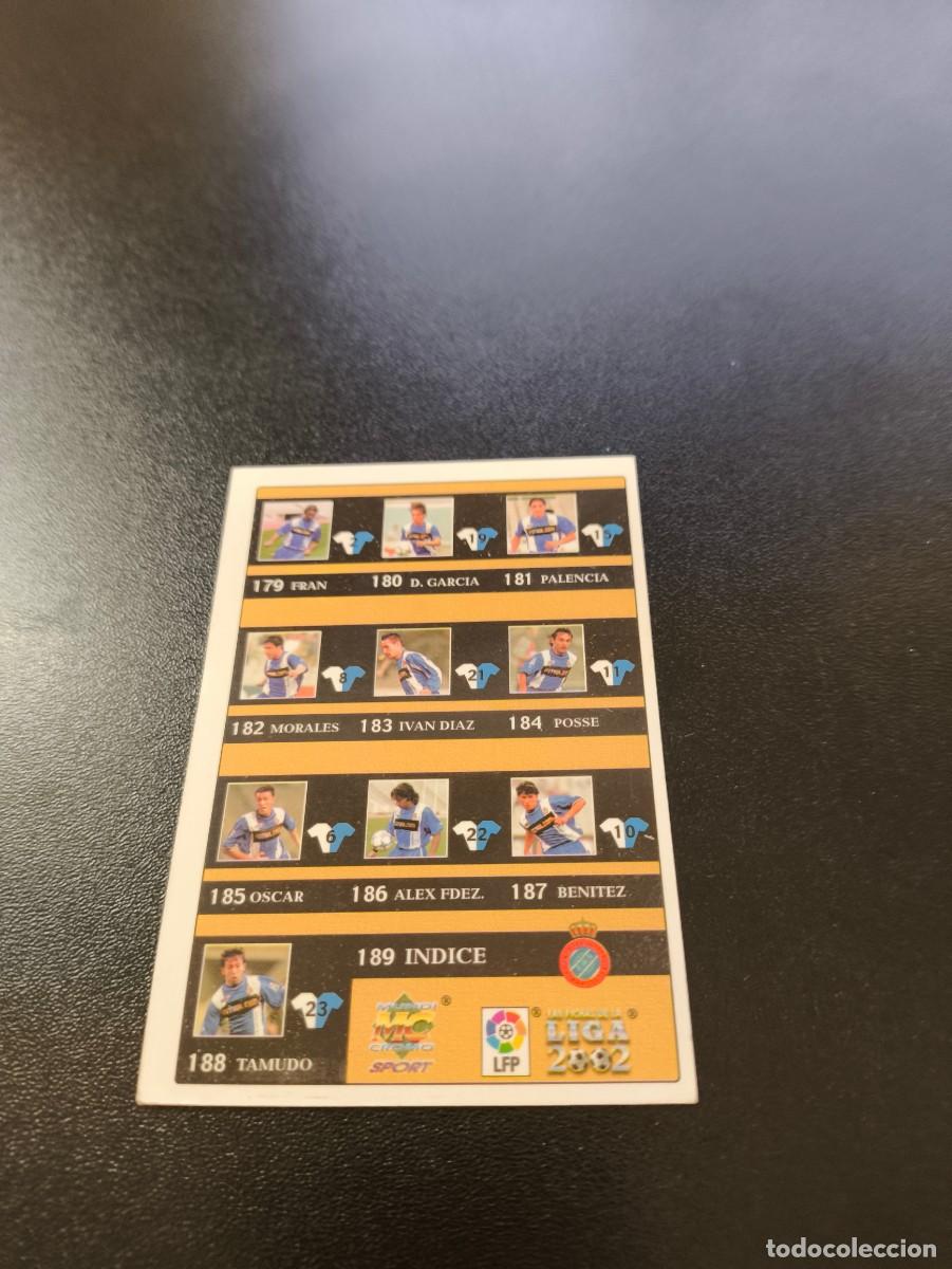 Cromos de Futebol: 189 indice ESPANYOL MUNDICROMO FICHAS LIGA 2001 2002 01 02 NO PANINI ESTE