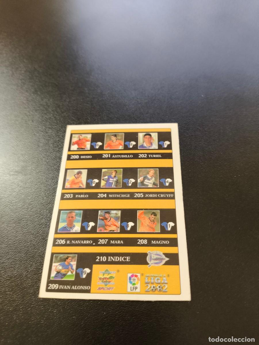 Cromos de F&uacute;tbol: 210 Indice ALAVES MUNDICROMO FICHAS LIGA 2001 2002 01 02 NO PANINI ESTE