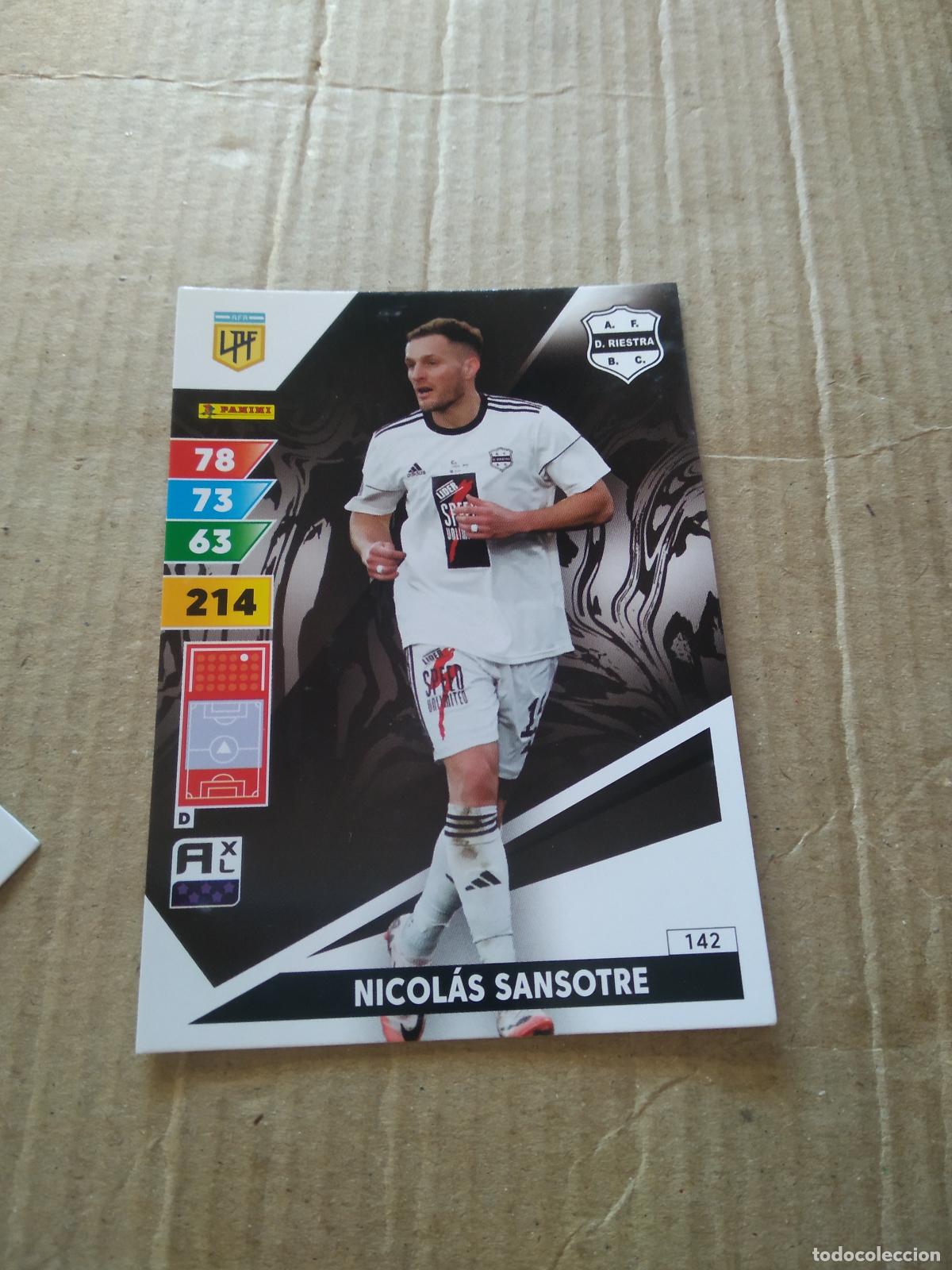 Cromos de F&uacute;tbol: 142 NICOLAS SANSOTRE DEPORTIVO RIESTRA CROMO FUTBOL PANINI ARGENTINO 2025 LIGA ARGENTINA ADRENALYN
