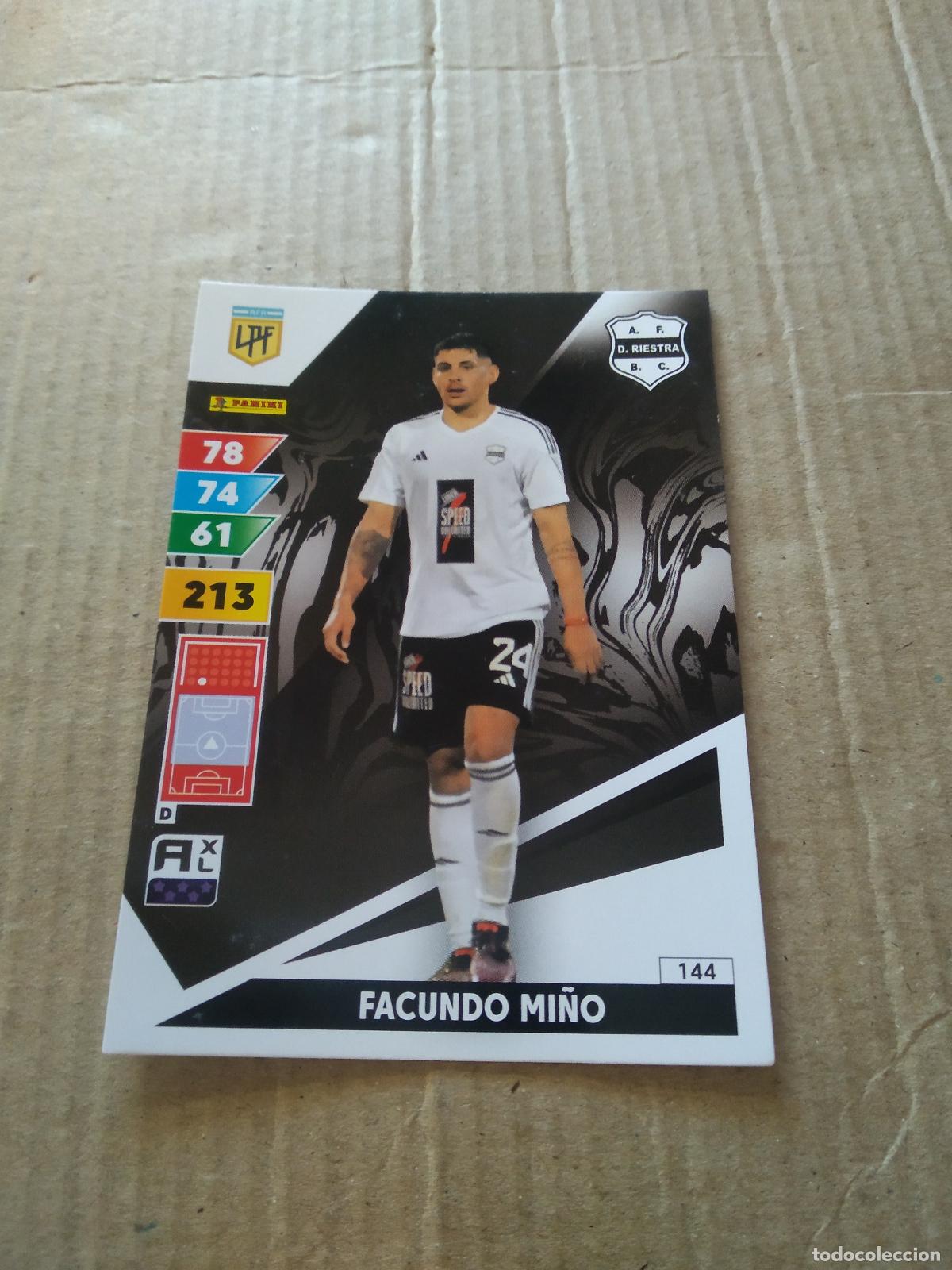 Cromos de F&uacute;tbol: 144 FACUNDO MI&Ntilde;O DEPORTIVO RIESTRA CROMO FUTBOL PANINI ARGENTINO 2025 LIGA ARGENTINA ADRENALYN