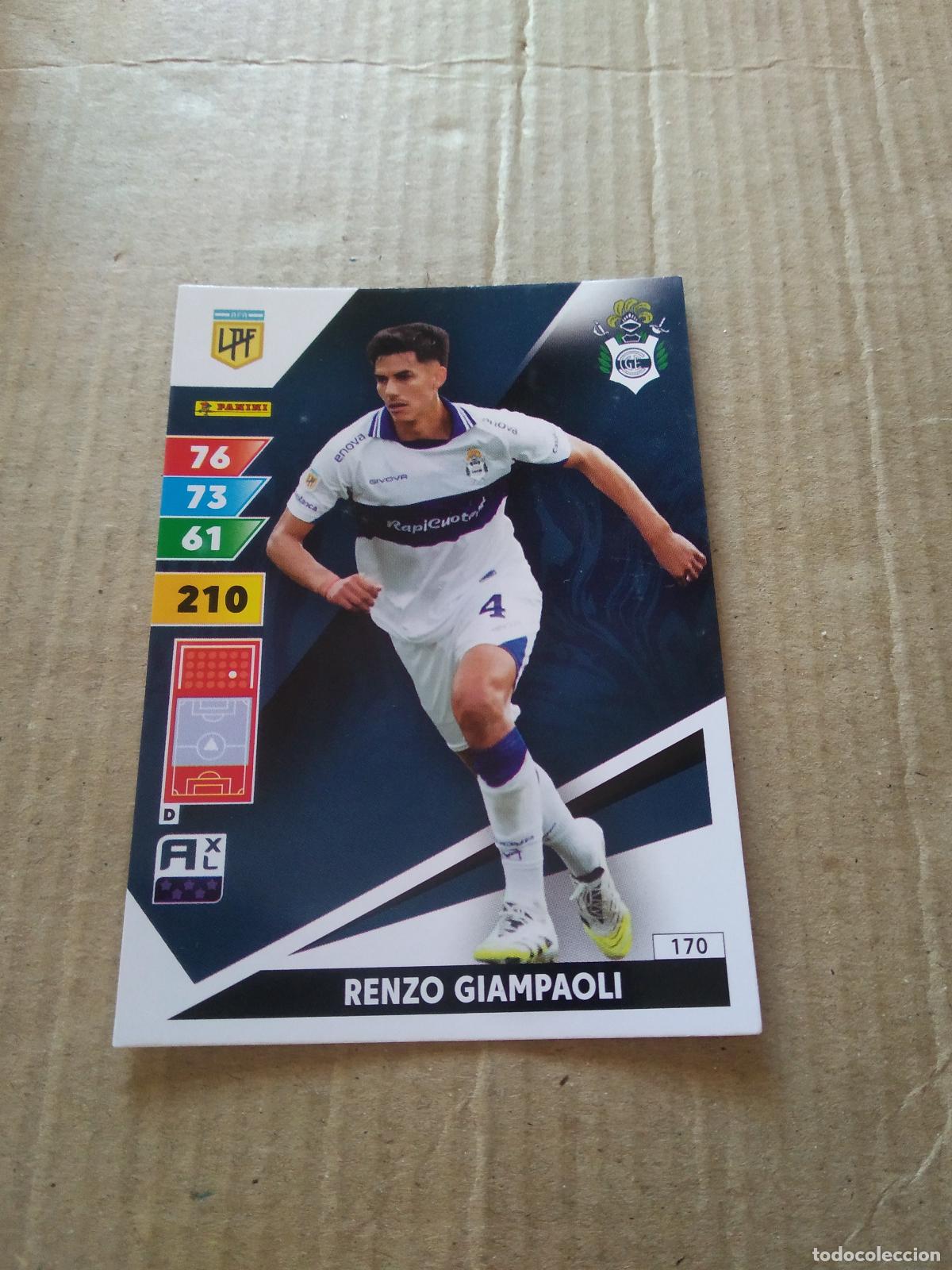 Cromos de F&uacute;tbol: 170 renzo giampaoli gimnasia CROMO FUTBOL PANINI ARGENTINO 2025 LIGA ARGENTINA ADRENALYN