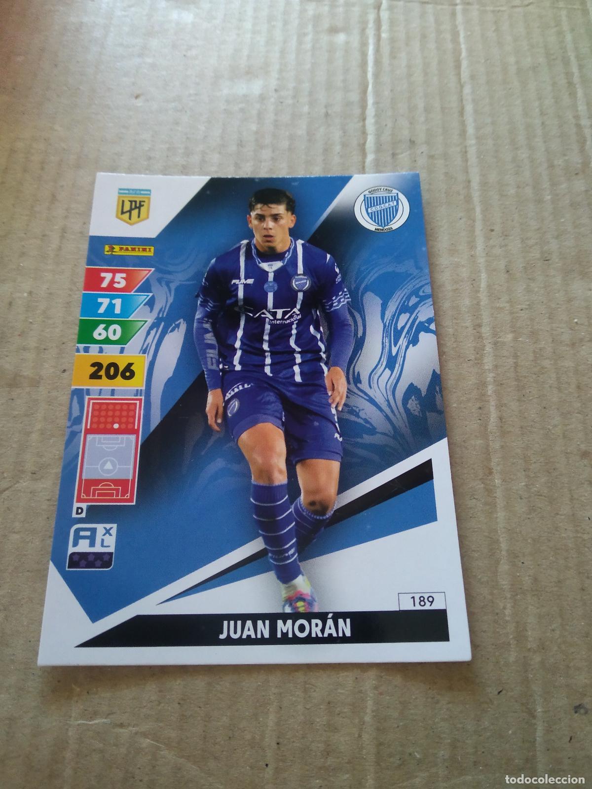Cromos de F&uacute;tbol: 189 JUAN MORAN GODOY CRUZ CROMO FUTBOL PANINI ARGENTINO 2025 LIGA ARGENTINA ADRENALYN