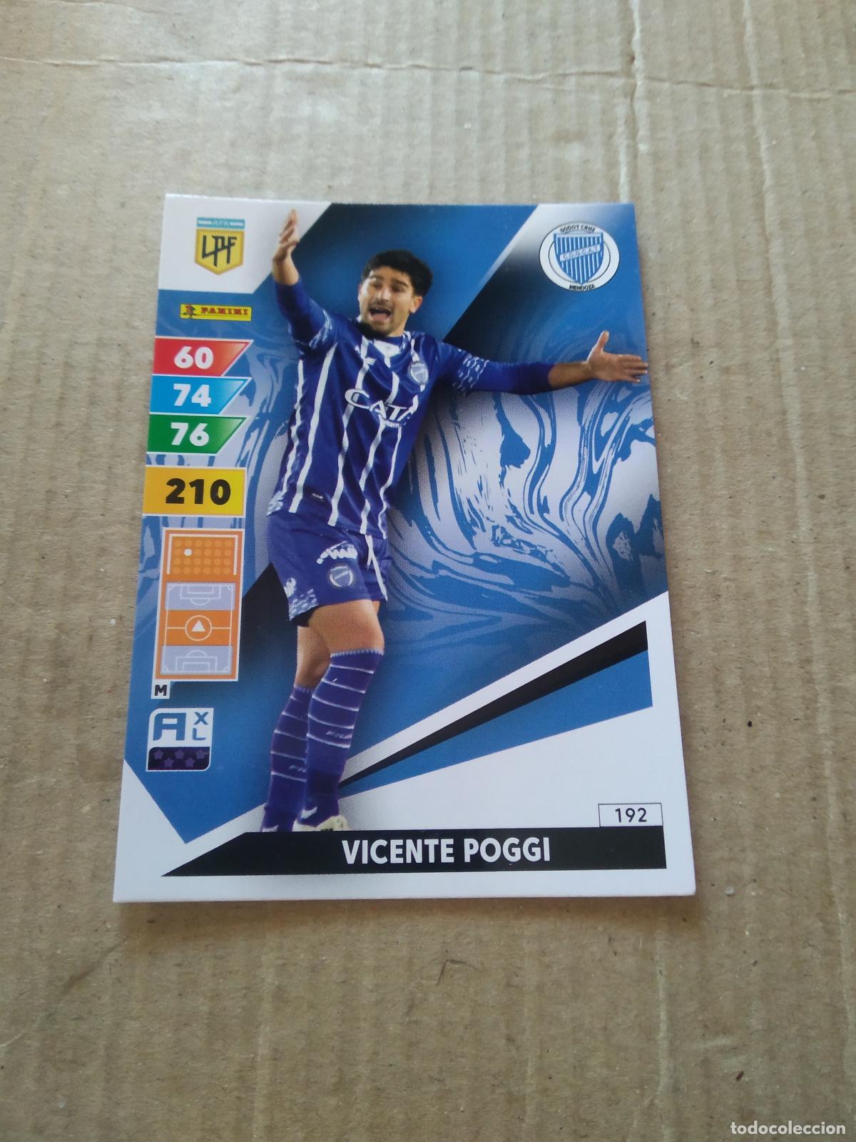 Cromos de F&uacute;tbol: 192 VICENTE POGGI GODOY CRUZ CROMO FUTBOL PANINI ARGENTINO 2025 LIGA ARGENTINA ADRENALYN
