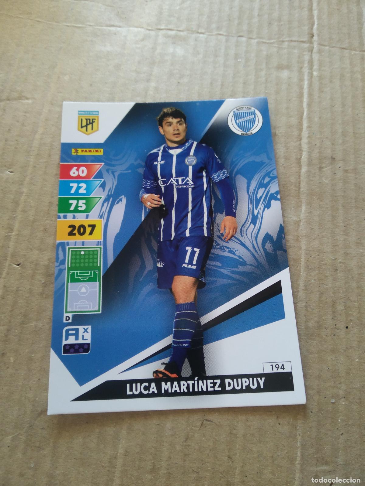 Cromos de F&uacute;tbol: 194 LUCA MARTINEZ DUPUY GODOY CRUZ CROMO FUTBOL PANINI ARGENTINO 2025 LIGA ARGENTINA ADRENALYN