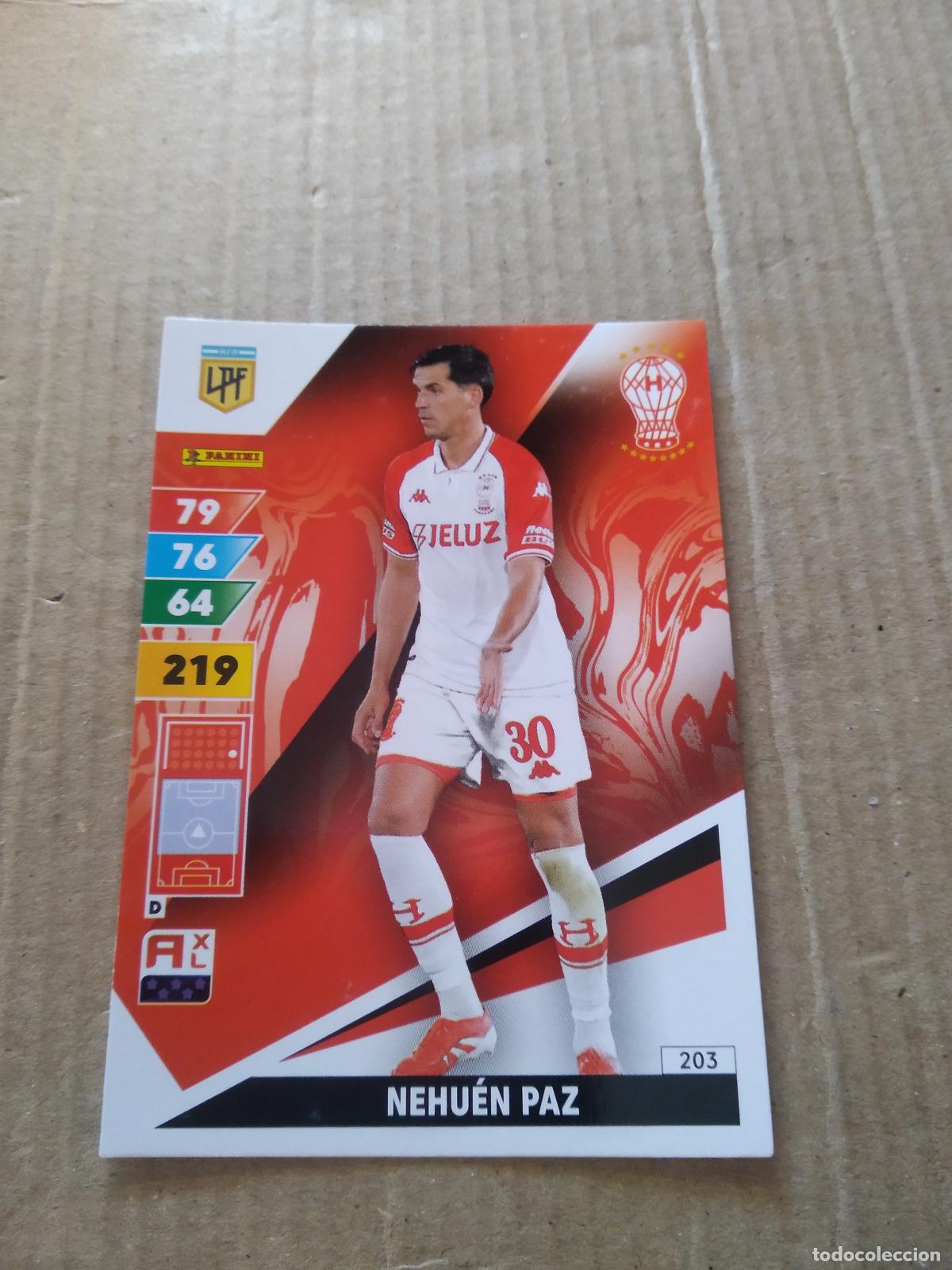 Football Stickers: 203 NEHUEN PAZ HURACAN CROMO FUTBOL PANINI ARGENTINO 2025 LIGA ARGENTINA ADRENALYN