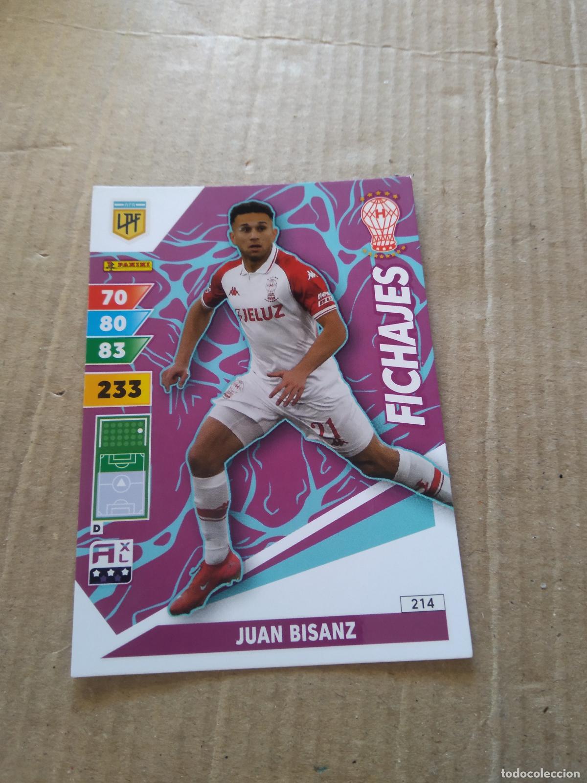 Cromos de F&uacute;tbol: 214 JUAN BISANZ HURACAN CROMO FUTBOL PANINI ARGENTINO 2025 LIGA ARGENTINA ADRENALYN