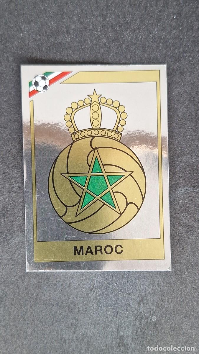 Cromos de F&uacute;tbol: L3 ESCUDO SELECCION MARRUECOS 418 MUNDIAL MEXICO 86 PANINI NUNCA PEGADO SIN PEGAR